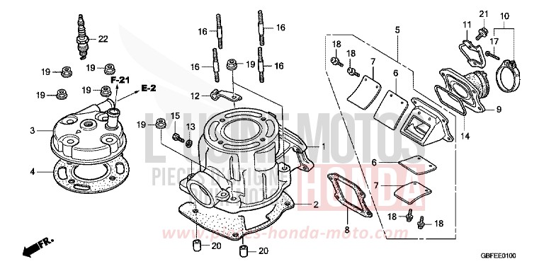 ZYLINDERKOPF von CR85R "Big Wheel" EXTREME RED (R292) von 2007